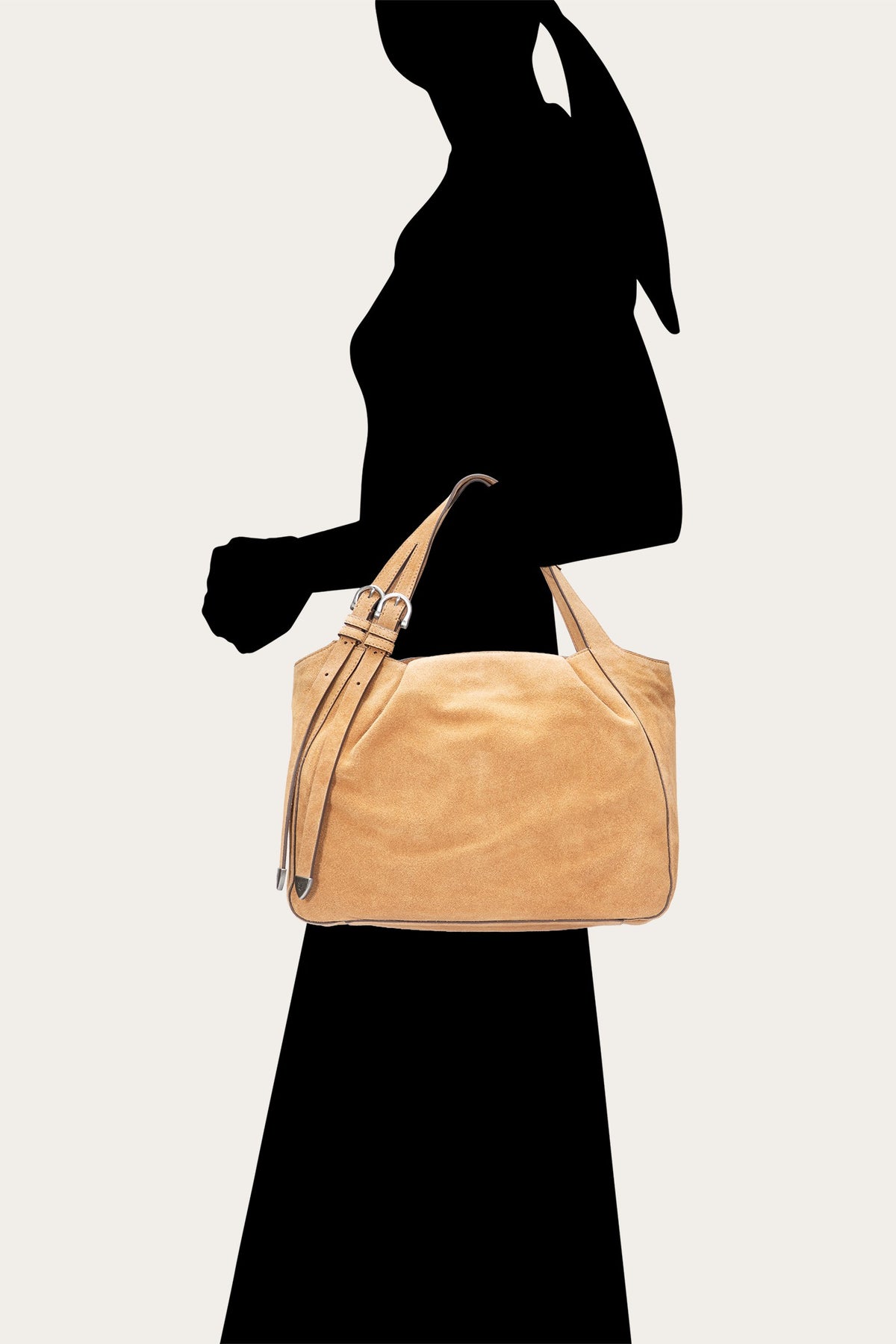 Women's Beige Heather Suede Tote