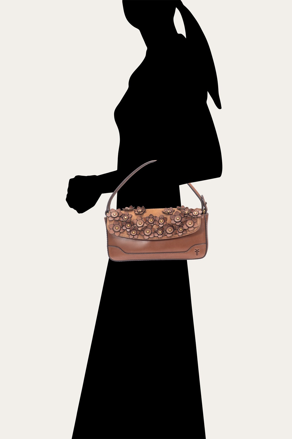 Cognac Melissa Floral Convertible Mini Flap