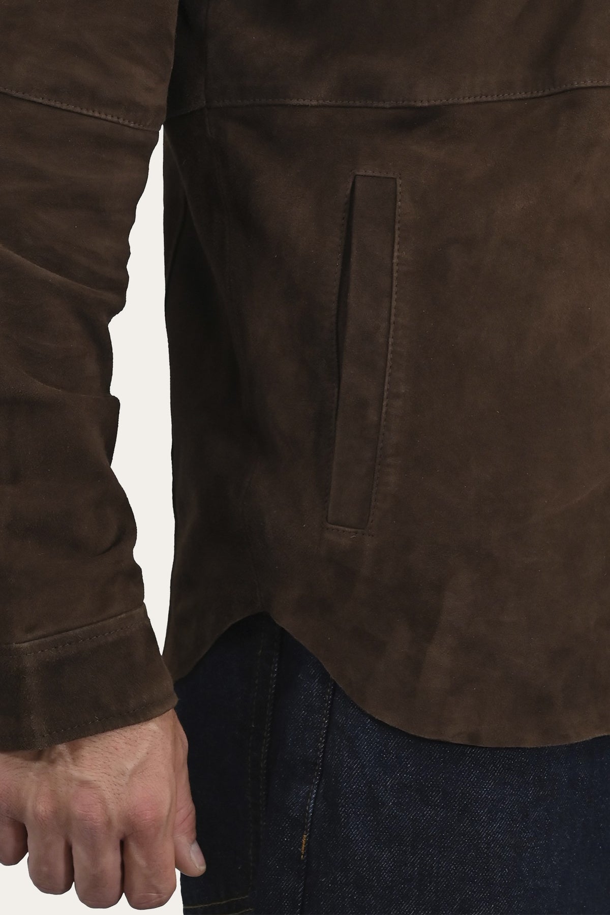 Men’s Dark Brown Authentic Suede Shacket