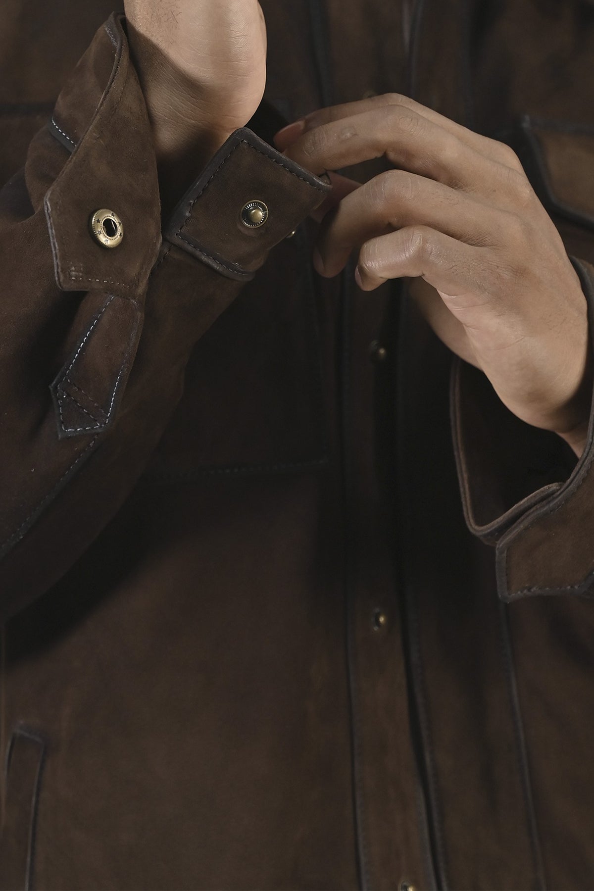 Men’s Dark Brown Brock Classic Suede Shacket