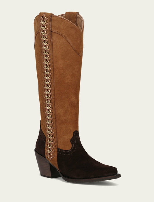 Women's Chocolate Suede Laila Tall Chain Boot
