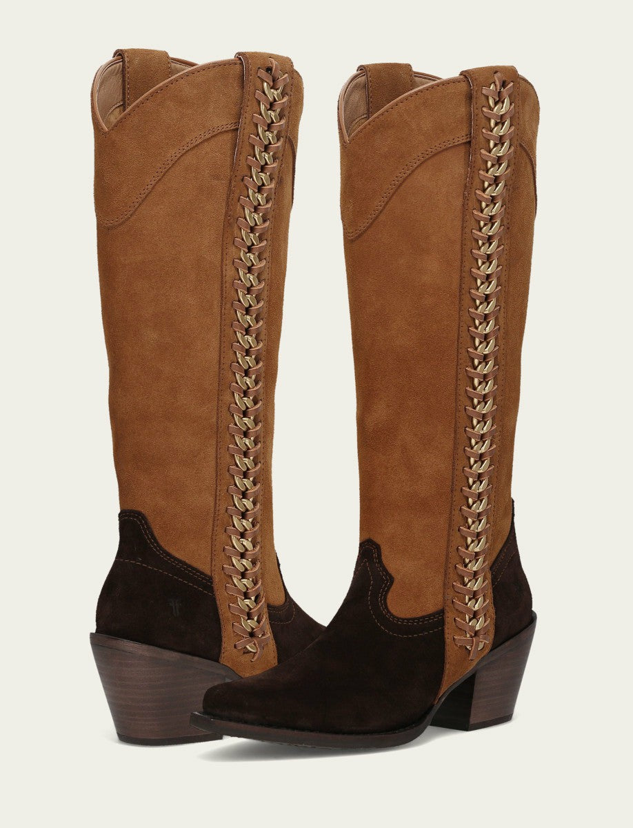 Women's Chocolate Suede Laila Tall Chain Boot