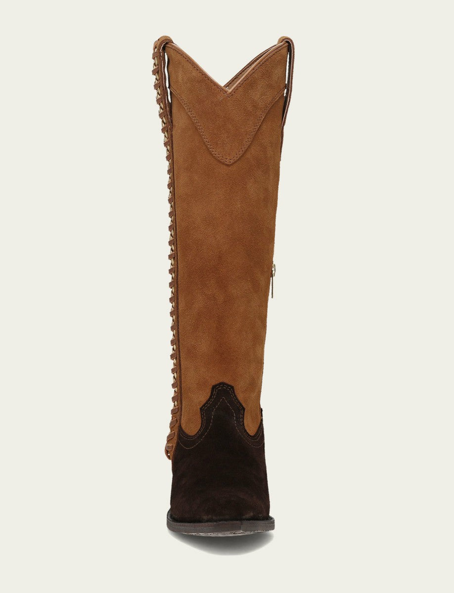 Women's Chocolate Suede Laila Tall Chain Boot