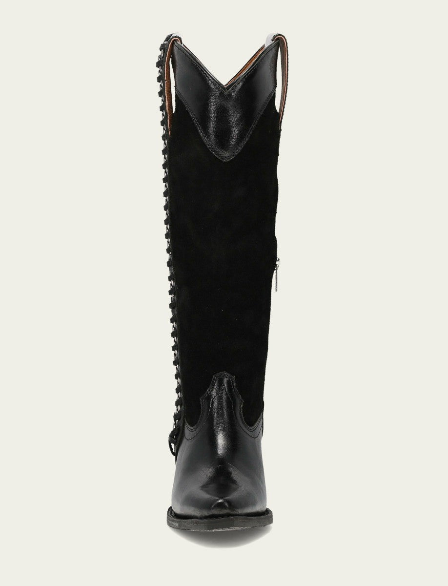 Women's Black Suede Laila Tall Chain Boot
