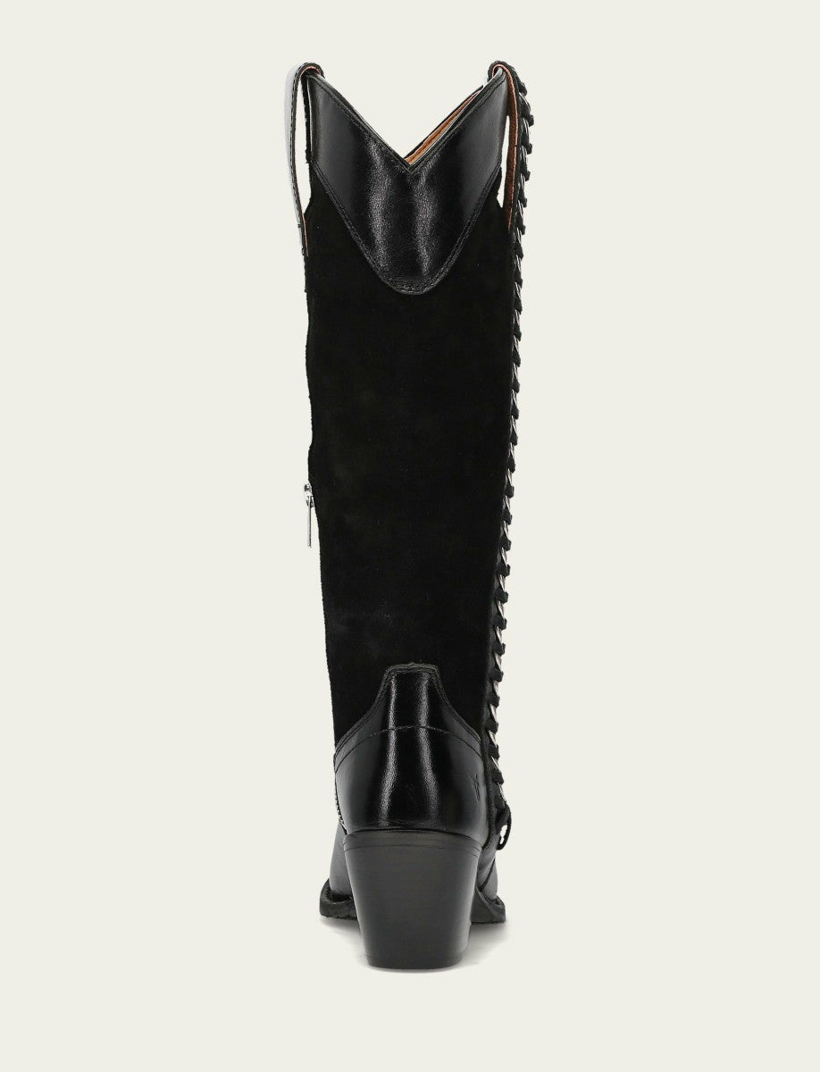 Women's Black Suede Laila Tall Chain Boot