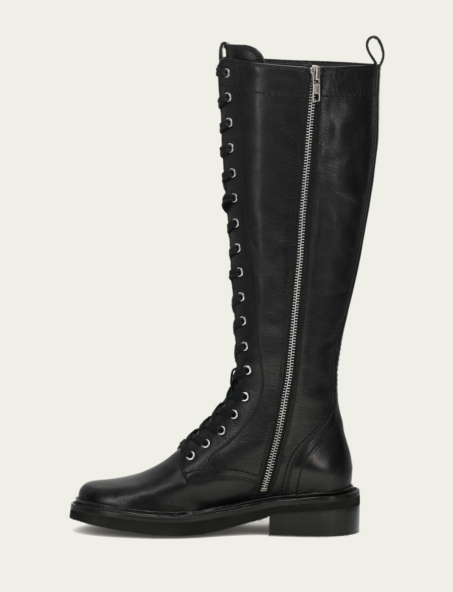 Women's Black Phoebe Lace Up Tall Boot