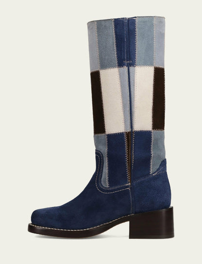 Women's Blue Multi Campus 14L Patchwork Tall Boot
