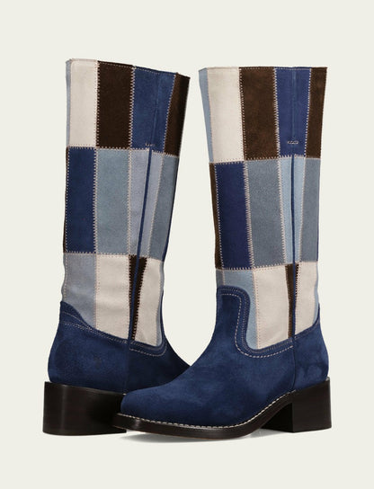 Women's Blue Multi Campus 14L Patchwork Tall Boot