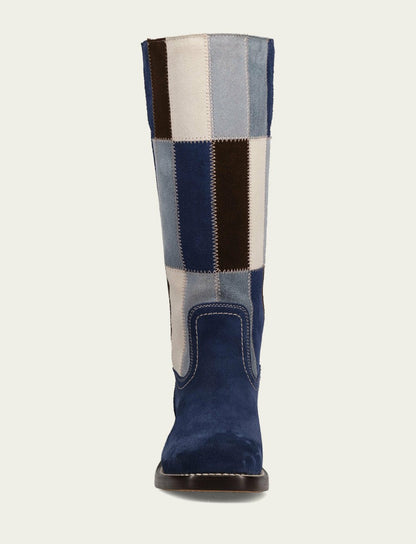 Women's Blue Multi Campus 14L Patchwork Tall Boot