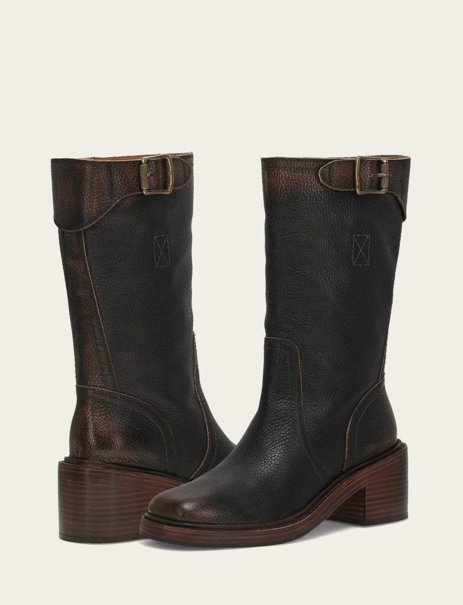 Women's Brown Kate Moto Mid Boot