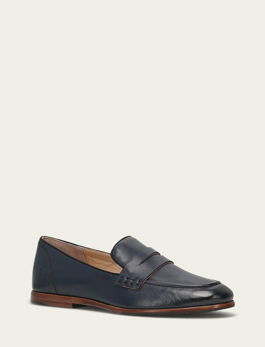 Women's Navy Faith Leather Loafers