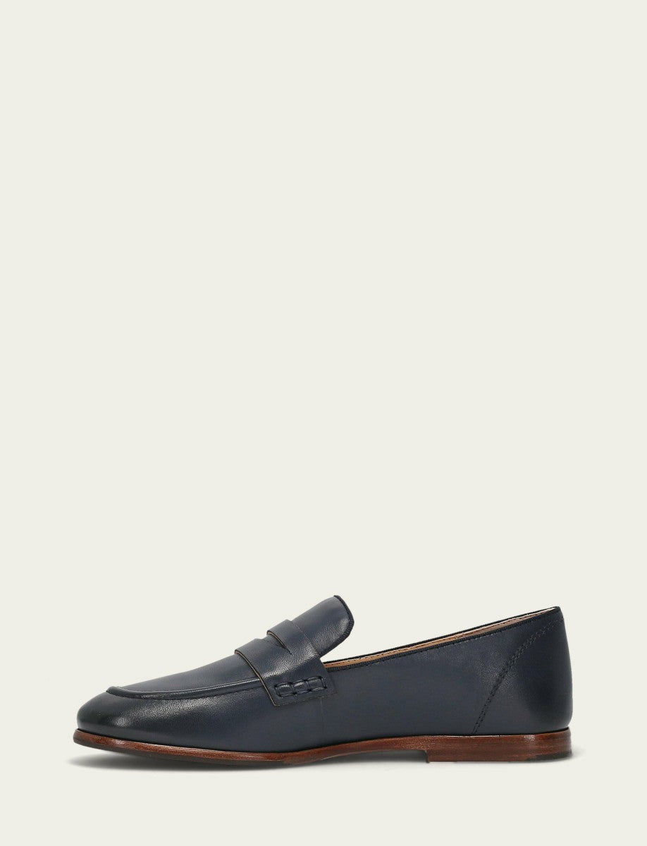 Women's Navy Faith Leather Loafers