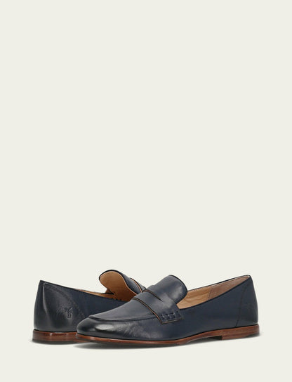 Women's Navy Faith Leather Loafers