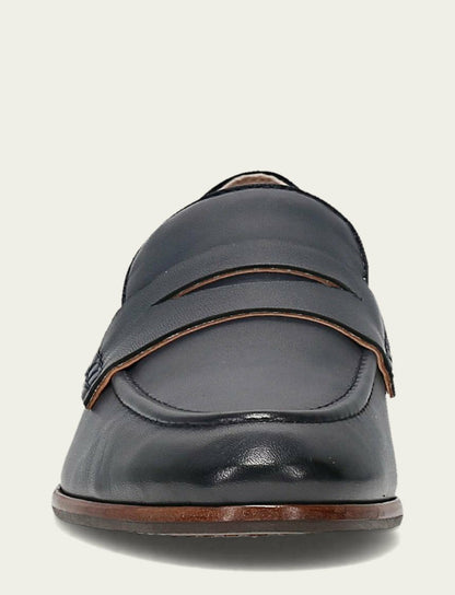 Women's Navy Faith Leather Loafers
