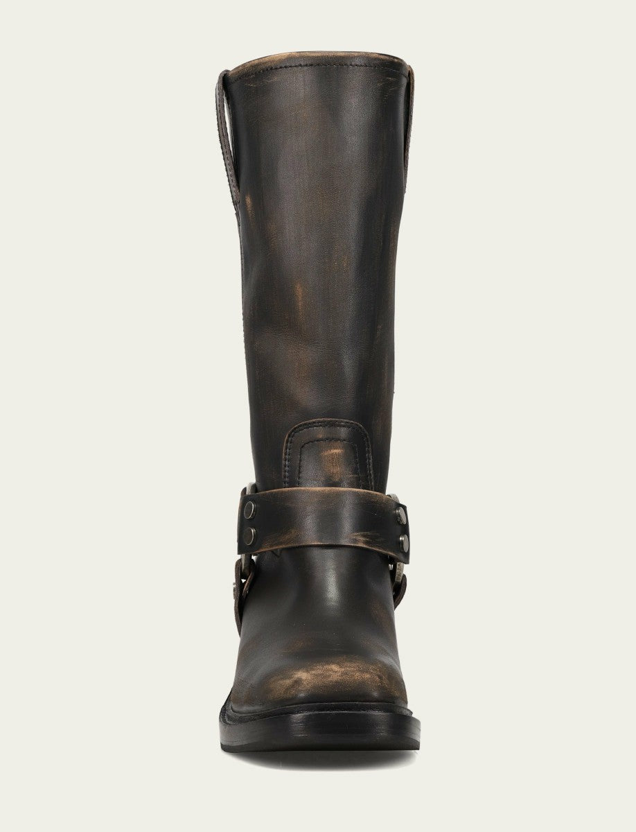 Women's Distressed Black Kate Harness Leather Boot