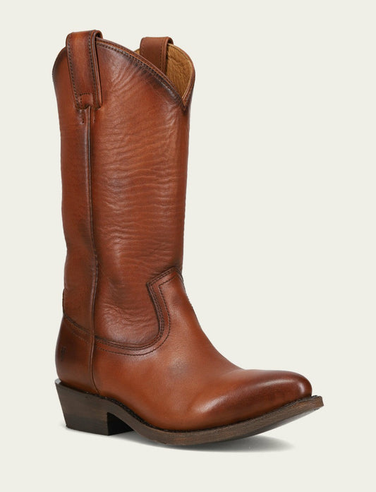 Women’s Cognac Leather Mid-Calf Billy Pull On Boots
