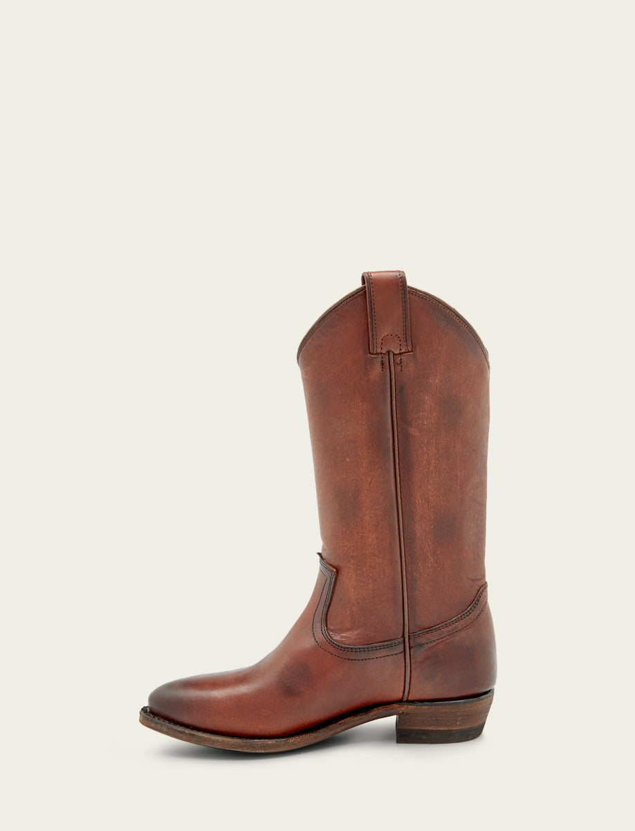 Women’s Cognac Leather Mid-Calf Billy Pull On Boots