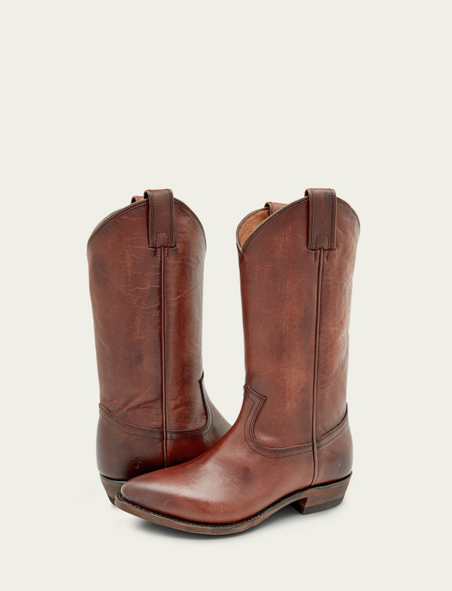 Women’s Cognac Leather Mid-Calf Billy Pull On Boots