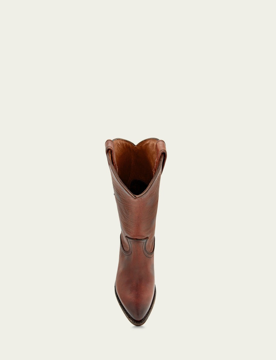 Women’s Cognac Leather Mid-Calf Billy Pull On Boots