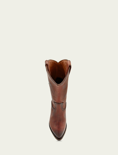 Women’s Cognac Leather Mid-Calf Billy Pull On Boots