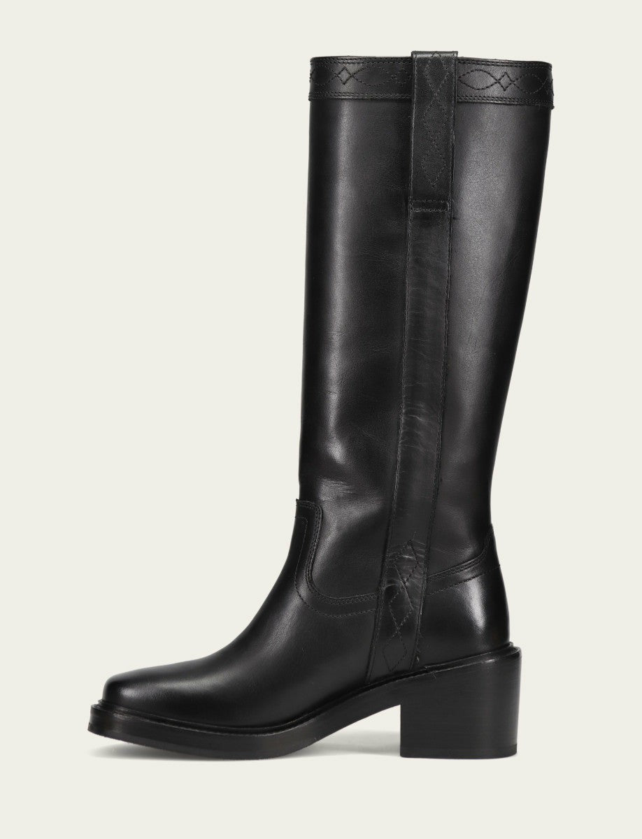 Women’s Black Kate Pull On Boots with Vintage Leather