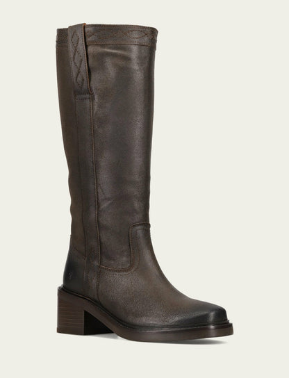 Women's Chocolate Suede Kate Pull On Tall Riding Boot