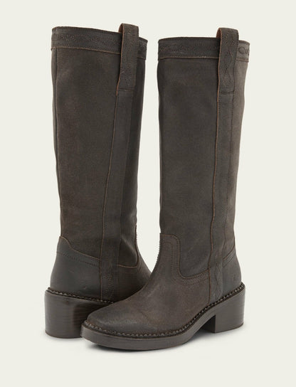 Women's Chocolate Suede Kate Pull On Tall Riding Boot