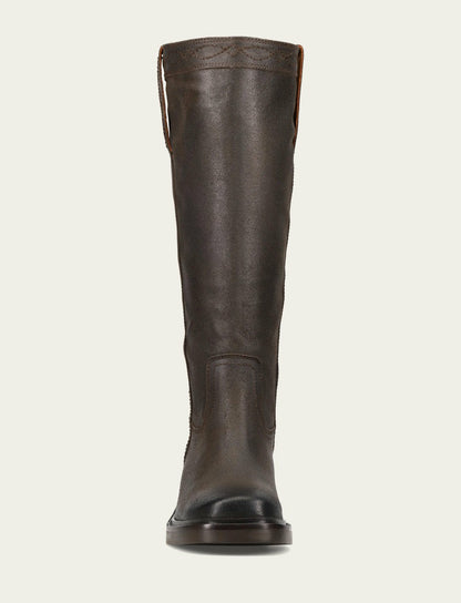 Women's Chocolate Suede Kate Pull On Tall Riding Boot