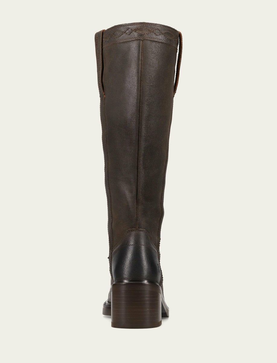 Women's Chocolate Suede Kate Pull On Tall Riding Boot