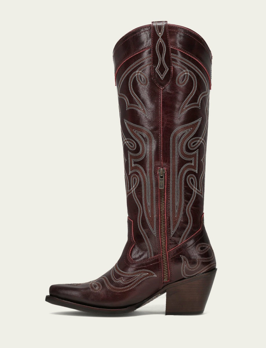 Women’s Bordeaux Laila Double F Deco Leather Boots