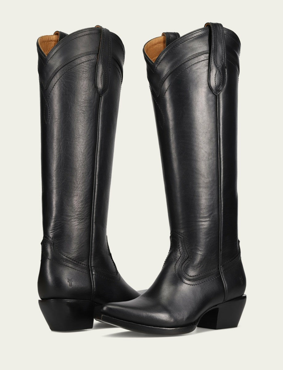 Women’s Black Sacha At The Knee Leather Tall Boots