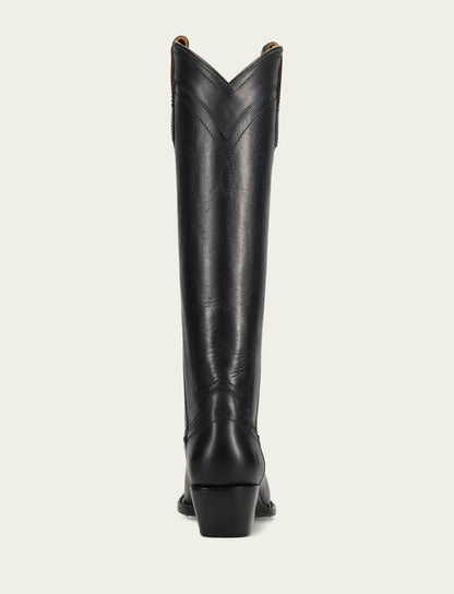 Women’s Black Sacha At The Knee Leather Tall Boots