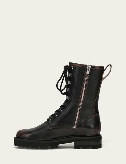 Women's Antique Black Olivia Combat Boot