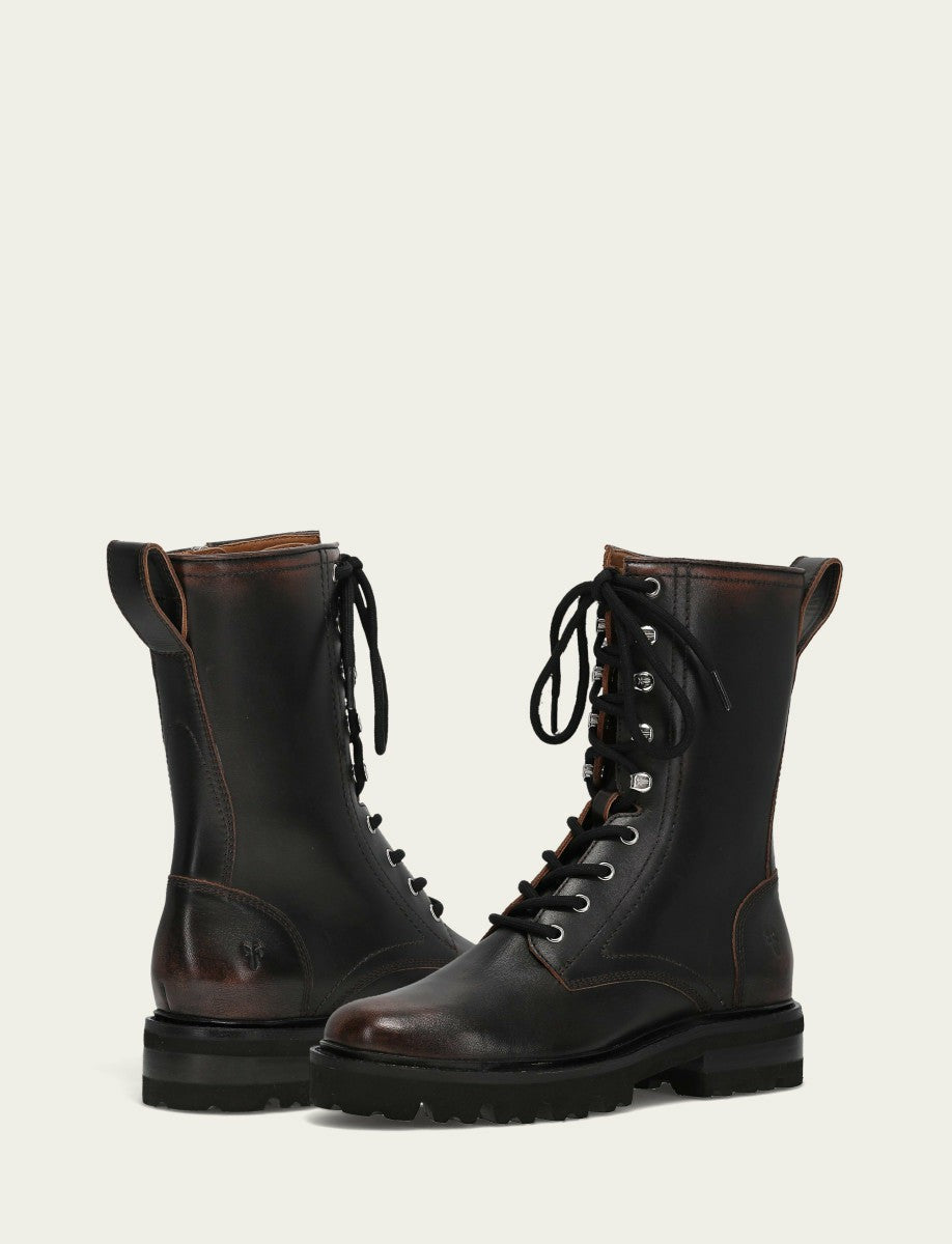 Women's Antique Black Olivia Combat Boot