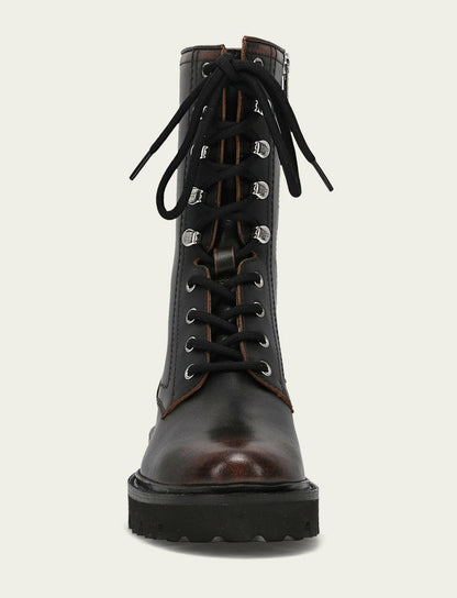 Women's Antique Black Olivia Combat Boot