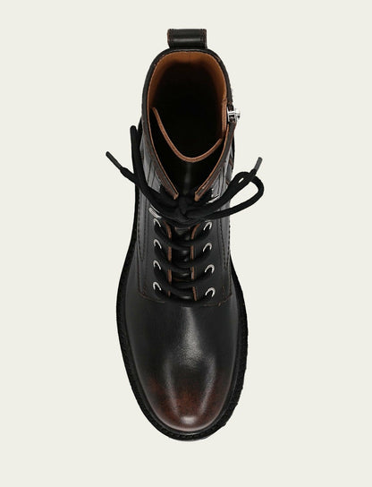 Women's Antique Black Olivia Combat Boot