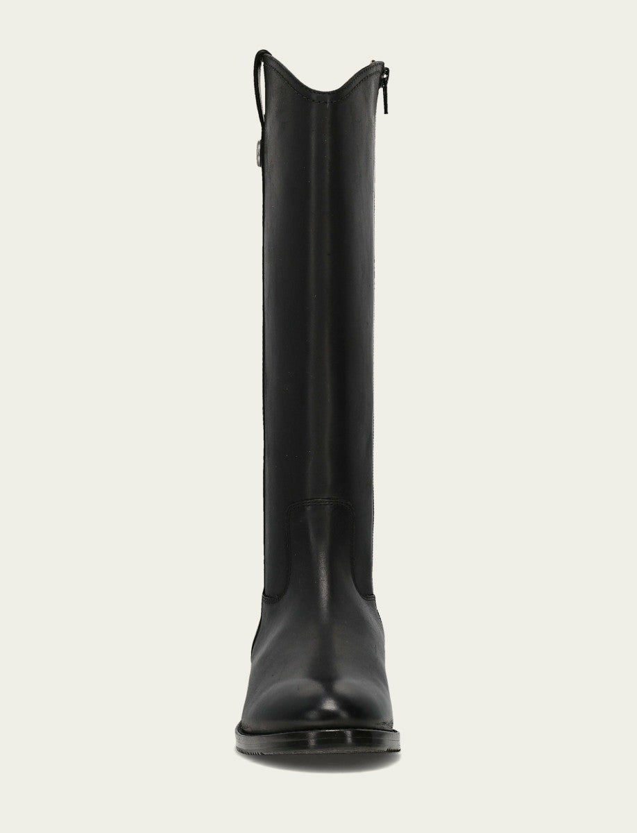 Women's Black Melissa Button Tall Inside Zip Wide Calf Boot