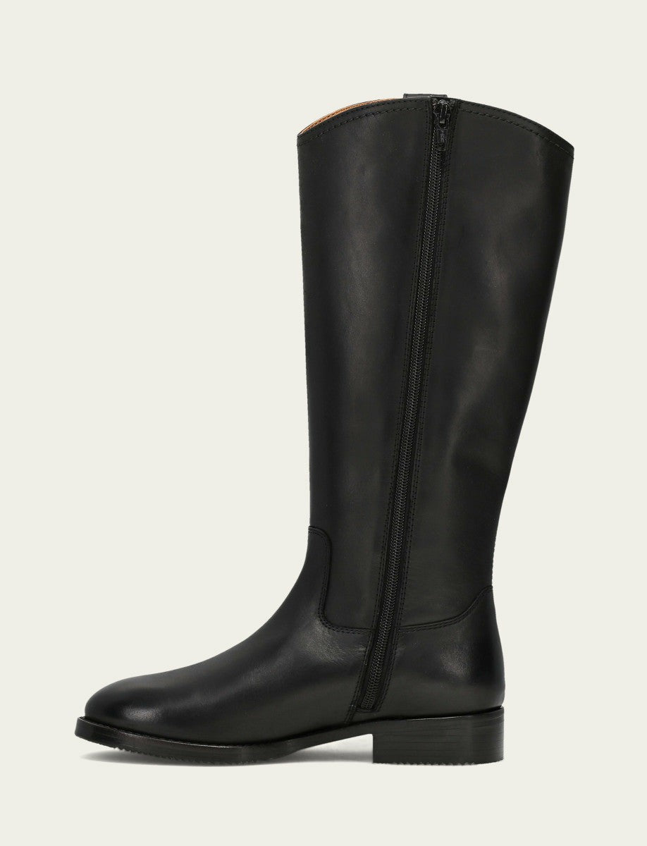 Women's Black Melissa Button Tall Inside Zip Boot