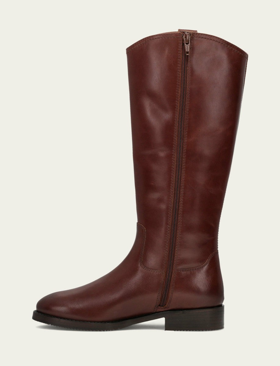 Women's Saddle Melissa Button Tall Inside Zip Wide Calf Boot