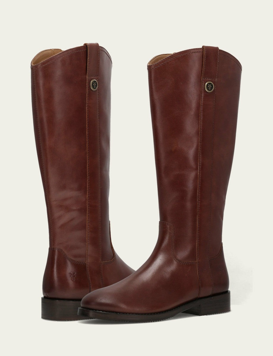 Women's Saddle Melissa Button Tall Inside Zip Wide Calf Boot
