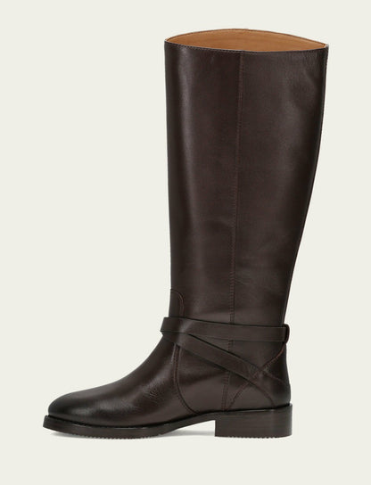 Women's Dark Brown Melissa Belted Riding Boot