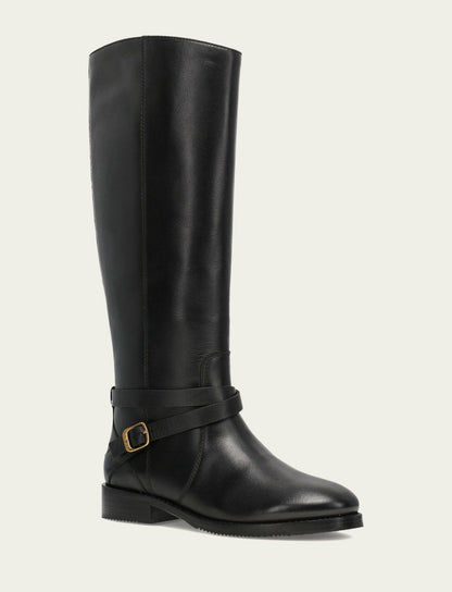 Women's Black Melissa Belted Riding Boot