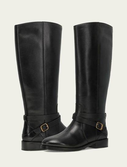 Women's Black Melissa Belted Riding Boot
