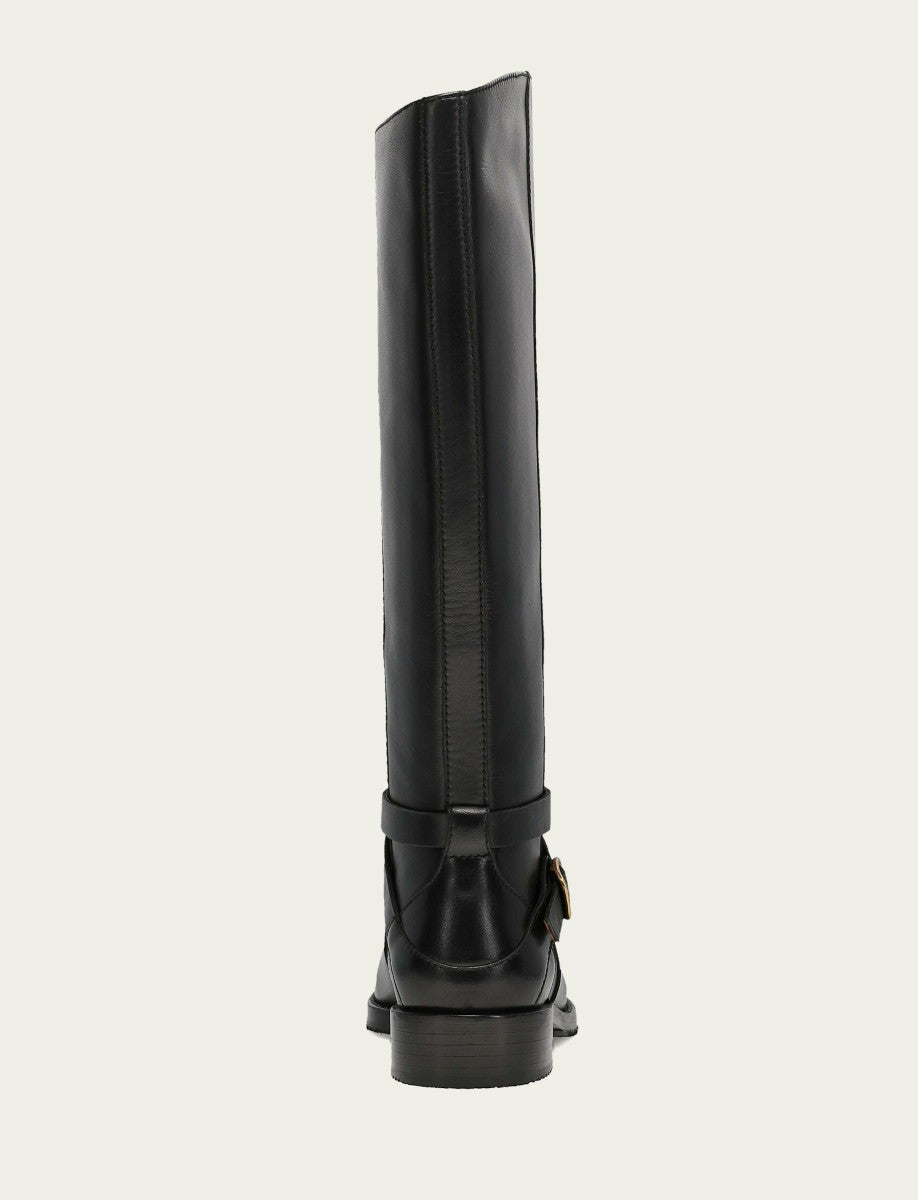 Women's Black Melissa Belted Riding Boot
