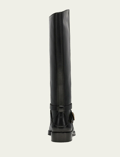 Women's Black Melissa Belted Riding Boot