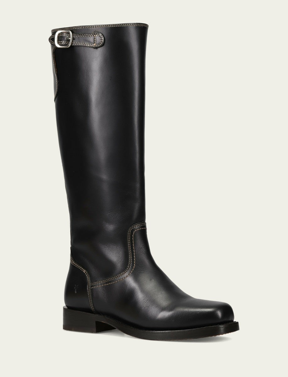 Women's Black Campus Low Heel Tall Riding Boot