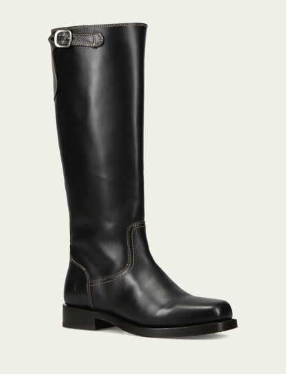 Women's Black Campus Low Heel Tall Riding Boot