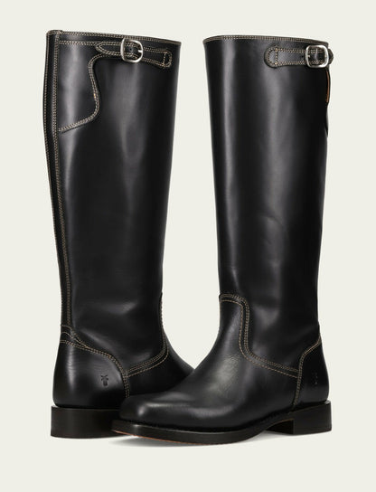 Women's Black Campus Low Heel Tall Riding Boot
