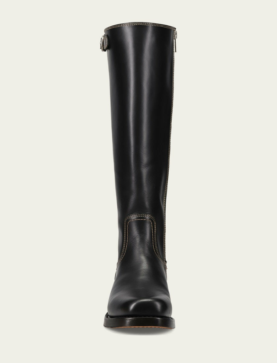 Women's Black Campus Low Heel Tall Riding Boot