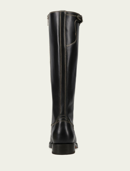 Women's Black Campus Low Heel Tall Riding Boot
